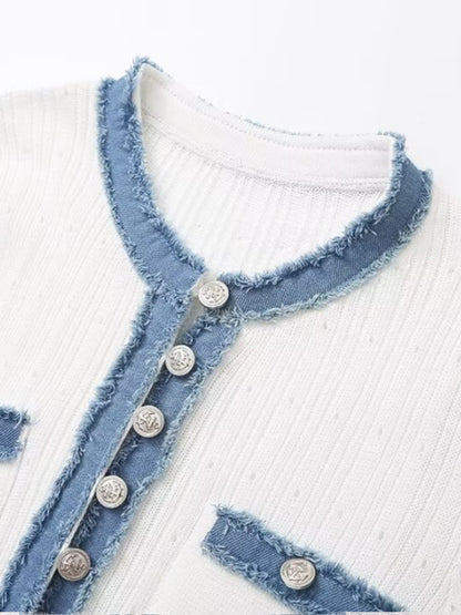 Denim Accent Knit Dress