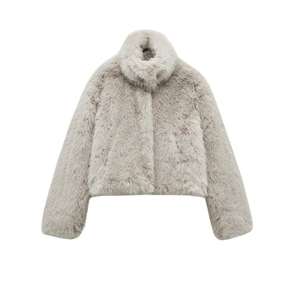 SHORT FAUX FUR COAT