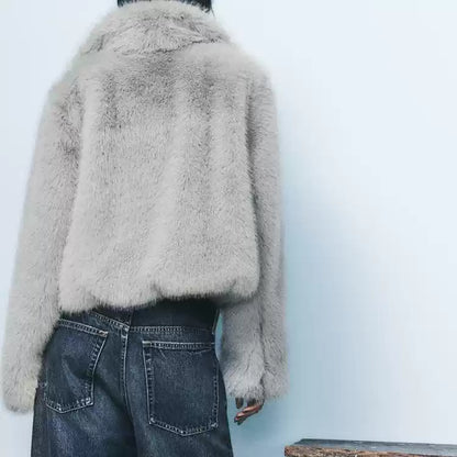 SHORT FAUX FUR COAT