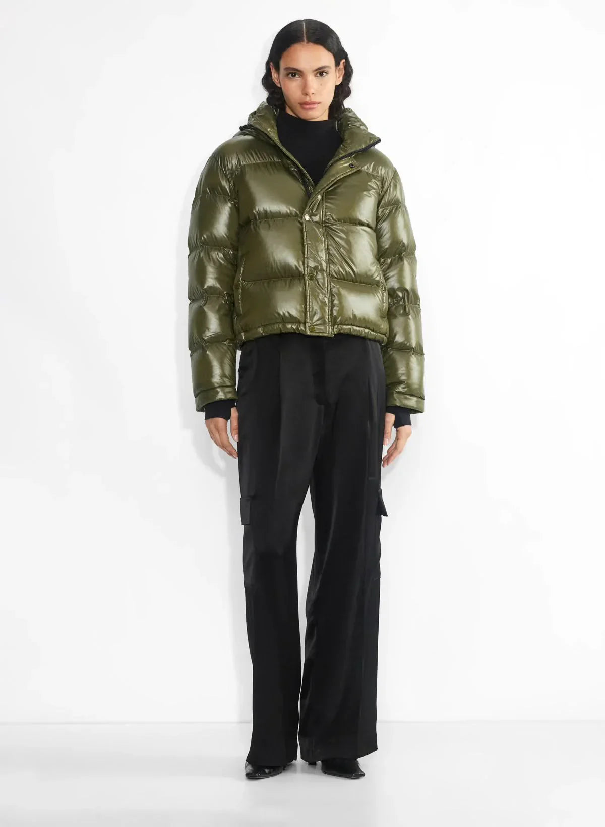 Glossy Puffer Jacke